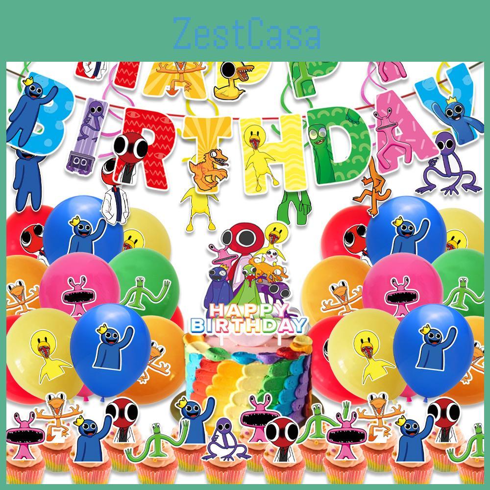 Rainbow Friends Roblox Party Supplies Banner Cake Topper Balloons Birthday Kids