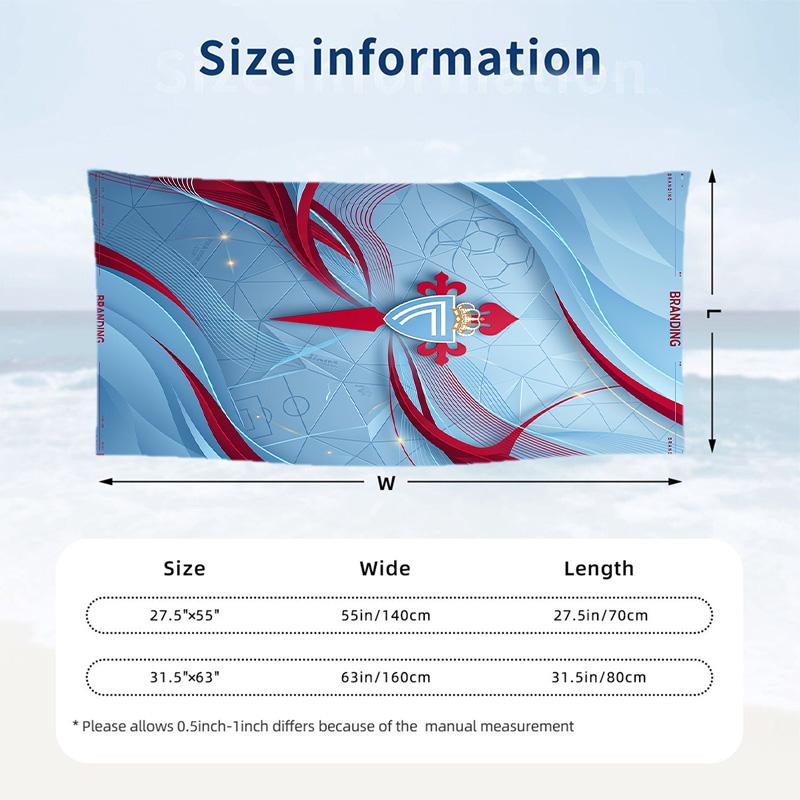 Celta Vigo FC Print Quick Dry Beach Towel Microfiber Absorbent Portable Travel Swimming Towel