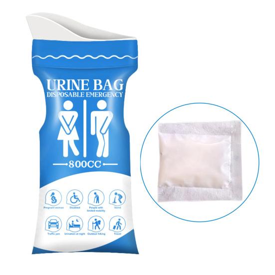 Car Emergency Urinal Bag Disposable Portable Urine Catcher for Men Women 800ml Capacity Leak-Proof Travel Urinal for Long Drives Road Trips