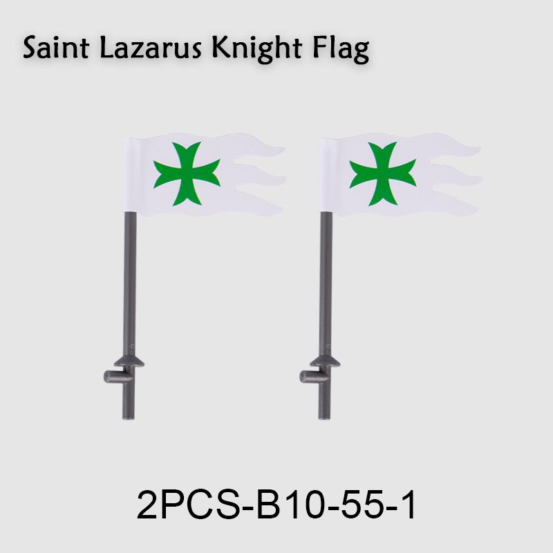 Medieval Military Flag Series War Castle Knight Soldier Warrior Accessories Building Blocks Ancient Holy Rome Bricks Toys Gifts