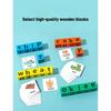 Carte Anglaise pour Enfants Montessori Blocs de Construction en Bois Lettres Anglaises Interaction Parent-Enfant Bataille d'Orthographe Jeux de Bureau