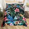 Dark Green Boho Duvet Cover Tropical Botanical Bedding Set Abstract Mid Century Palm Leaf Comforter Covers Plant Home Room Decor