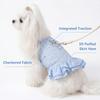 Cute Blue Plaid Dog Dress Breathable Bow Puppy Summer Clothes With Traction Harness For Small Medium Teddy Chihuahua Dog Clothes