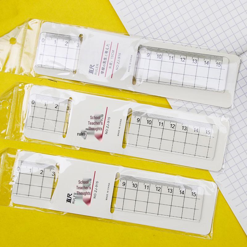 Multifunctional Transparent Ruler with Wave and Hole Design, 15cm & 20cm Scale, Ideal for Primary Students