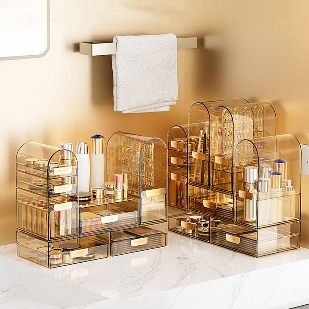 Dustproof Acrylic Cosmetics Storage Box Transparent Skincare Product Storage Shelf  for Home