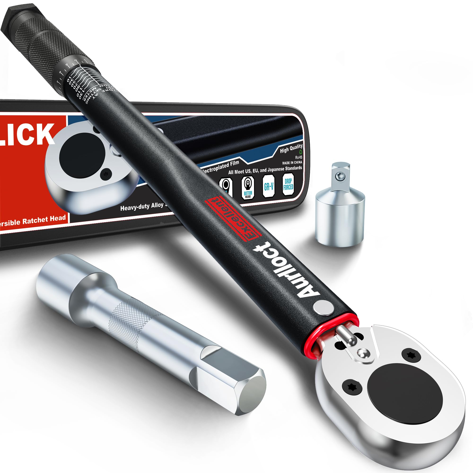 

Aurlloct Torque Car mm 75 mm Extension Bar with mm Socket for Car Motorcycle Repairs and Tire Changes Wrench, & Motorcycle, 9.5 (3/8 inch) Drive, чорний