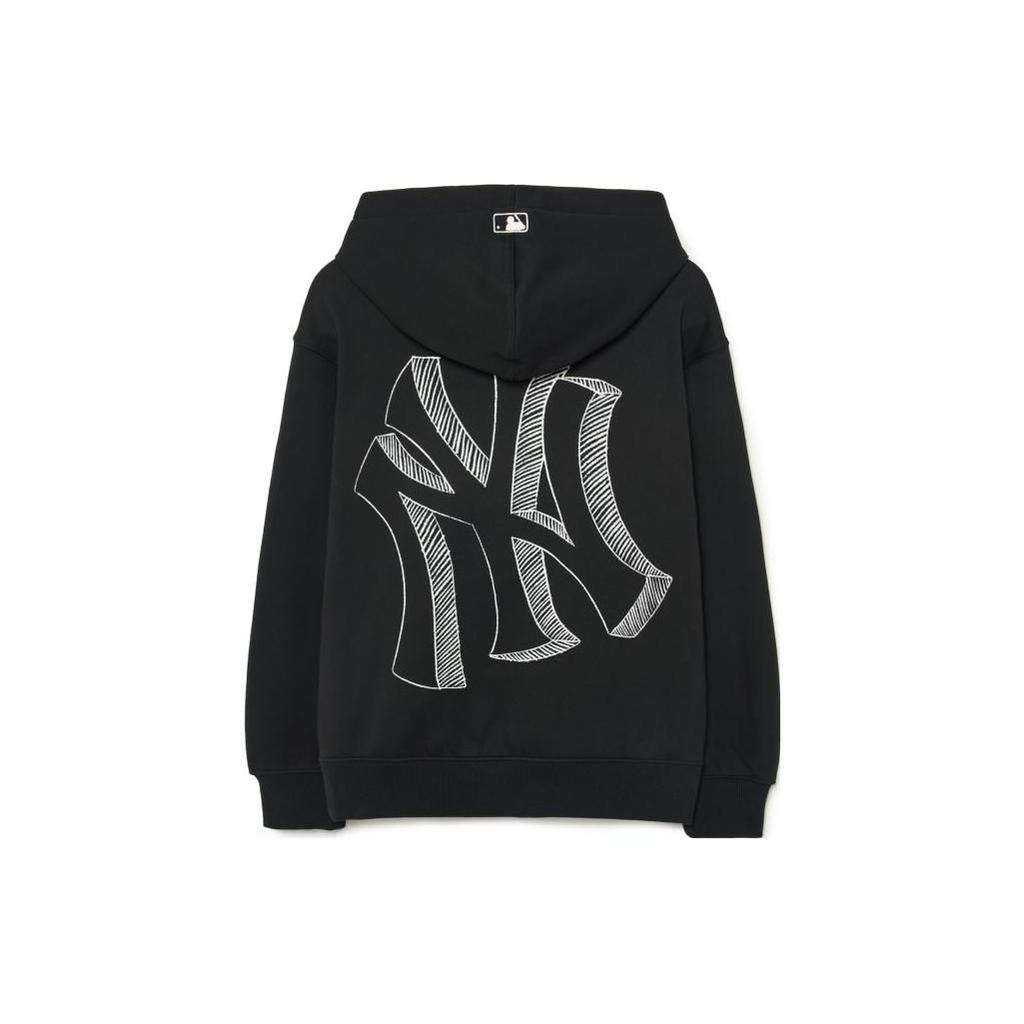 MLB Logo Printed Casual Long Sleeve Hoodie Unisex Hoodies Black 3AHDB0336-50BKS