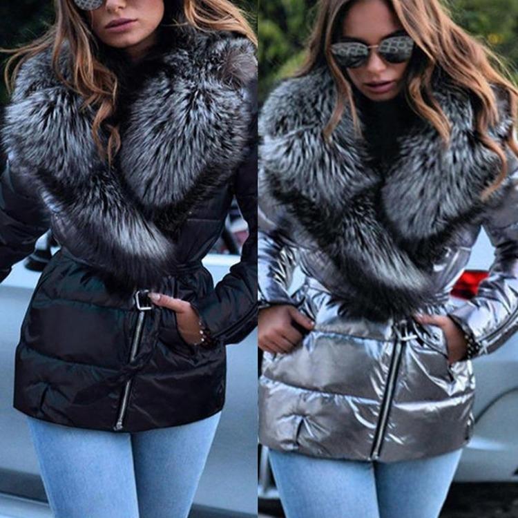 Fashion Plus Size Winter Coats for Women Thick Hooded Jackets with Faux Fur Zipper Up Outwear Autumn Winter Coats