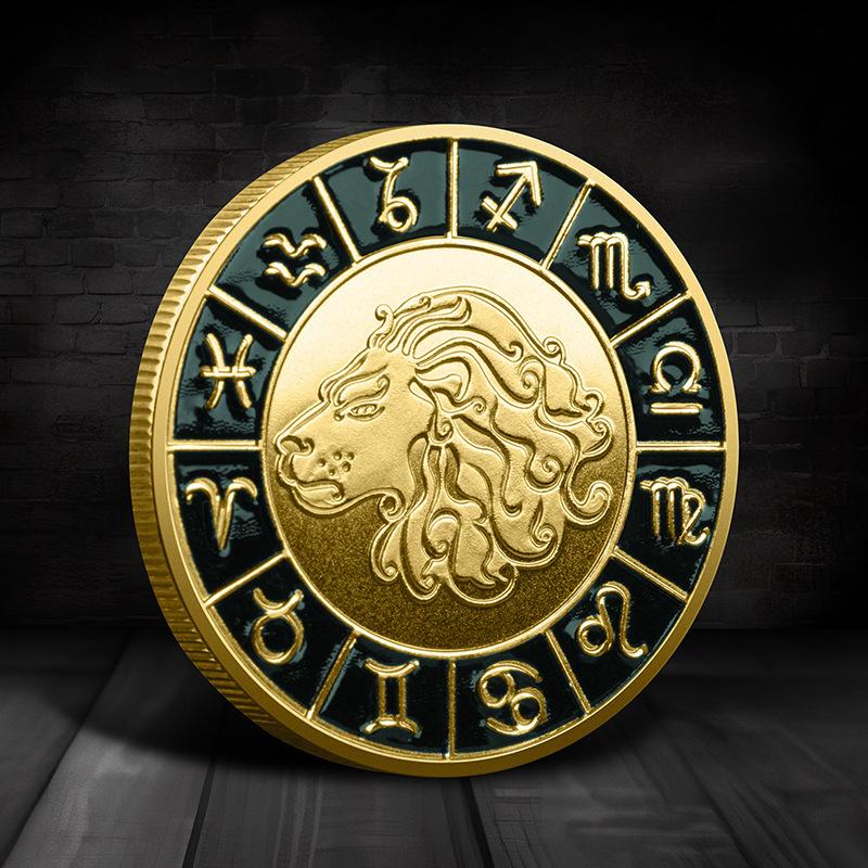 Single Zodiac Sign Commemorative Coin, Individual Constellation Collectible Medal, 40mm Diameter Astrology Souvenir Coin for Collection & Gift