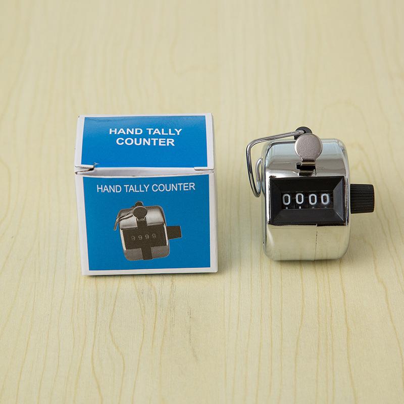 1Pc Metal Pure Mechanical Counter Pointer Student Movement Count 4-digit Hand Counter