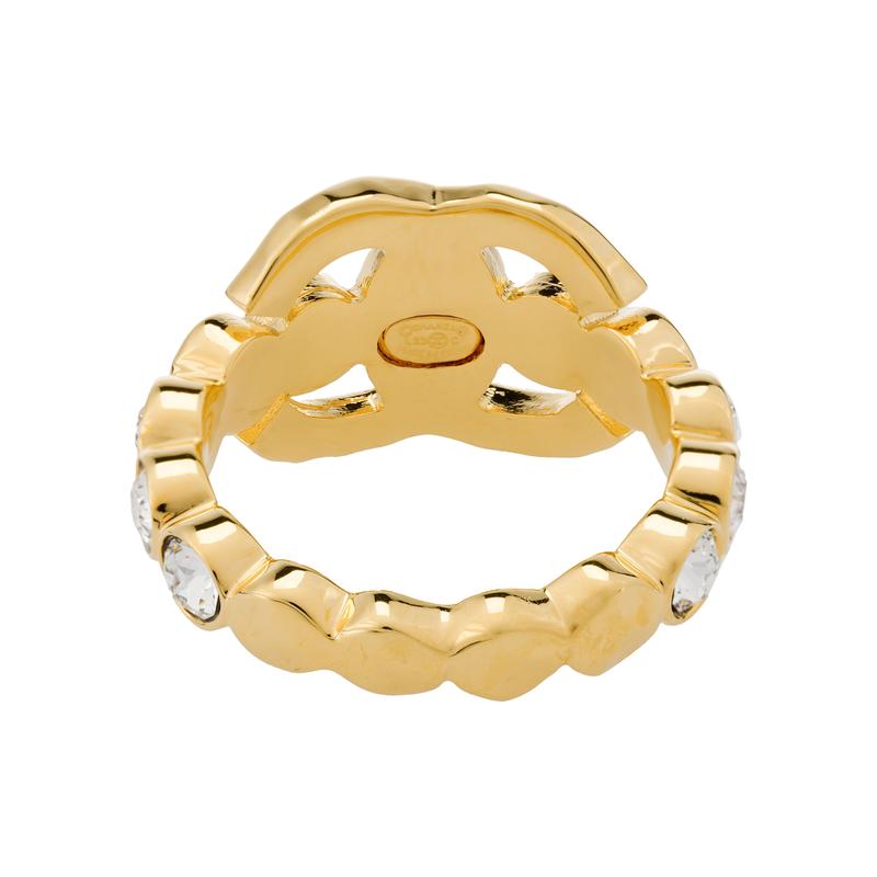 CHANEL Letter Logo Simple Exquisite Fashion Metal Ring Women's Gold