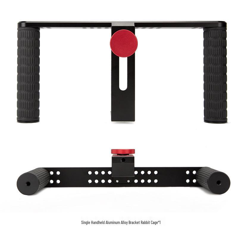 Manjike Portable Aluminum Phone Cage with Light and Mic for Live Streaming