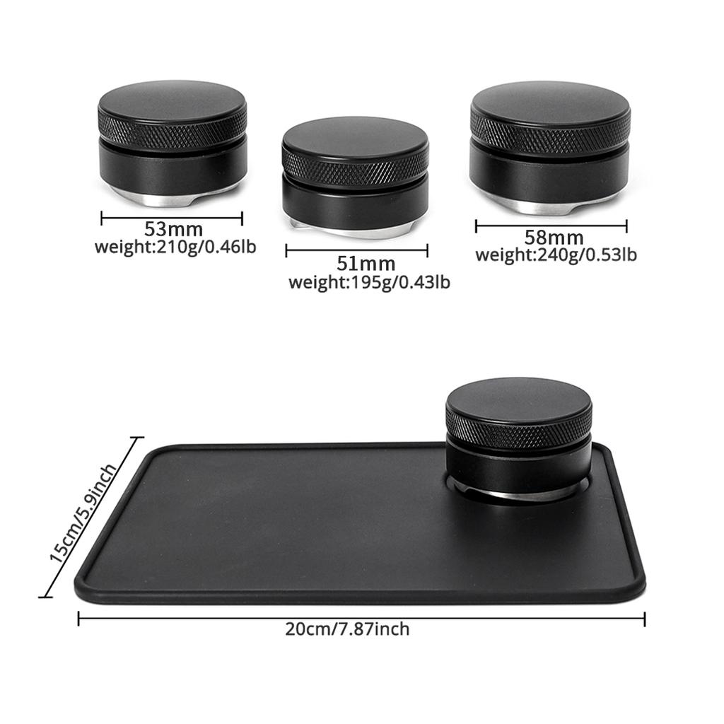 Coffee Distributor Espresso Distribution Tool/Leveler 3 Angled Slopes Adjustable Palm Tamper Fits 51/53/58mm Portafilter