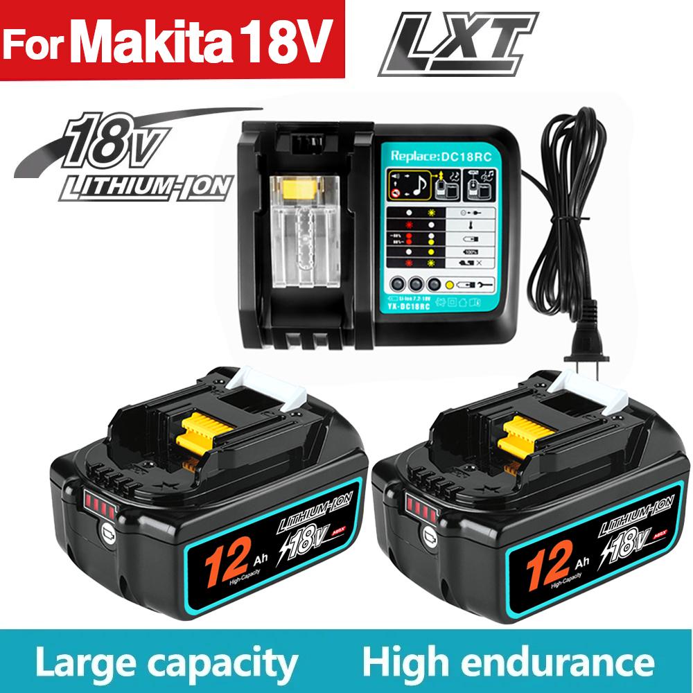 Genuine With Charger BL1860 Rechargeable Battery 18V 12000mAh Lithium Ion for Makita 18v Battery BL1850 BL1880 BL1860B LXT400