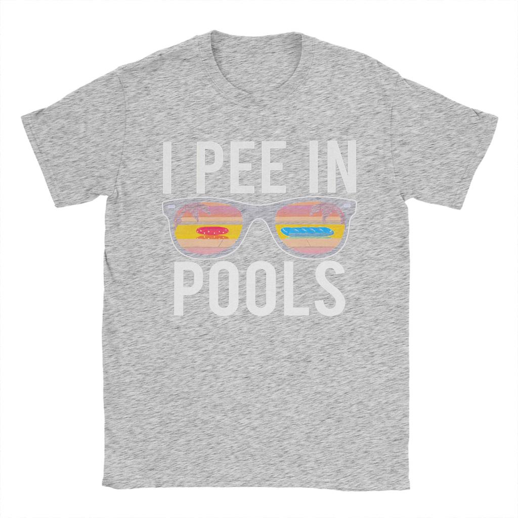 I Pee In Pools Funny Vacation T Shirt Summer  100 Cotton T Shirts For Mens PopularTee Shirt ShortSleeved Vintage Tops