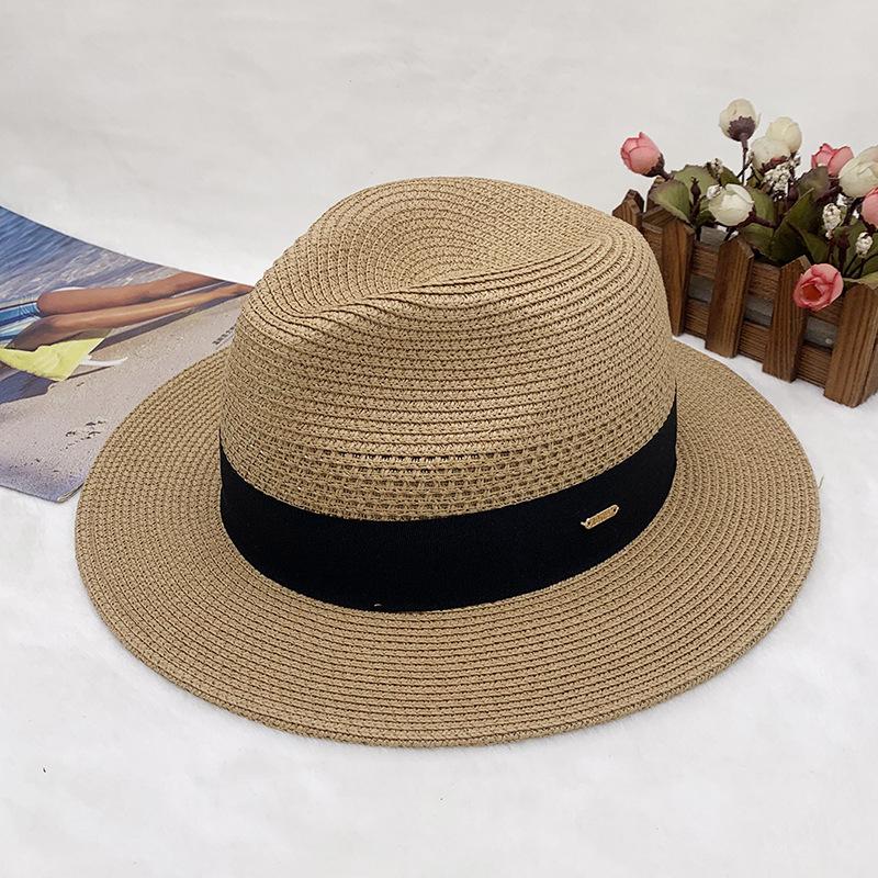 New Big Size Sun Straw Hat Summer Outdoors Sunscreen Beach Sun Hat Trendy Travel Vacation Po Panama Jazz Cap