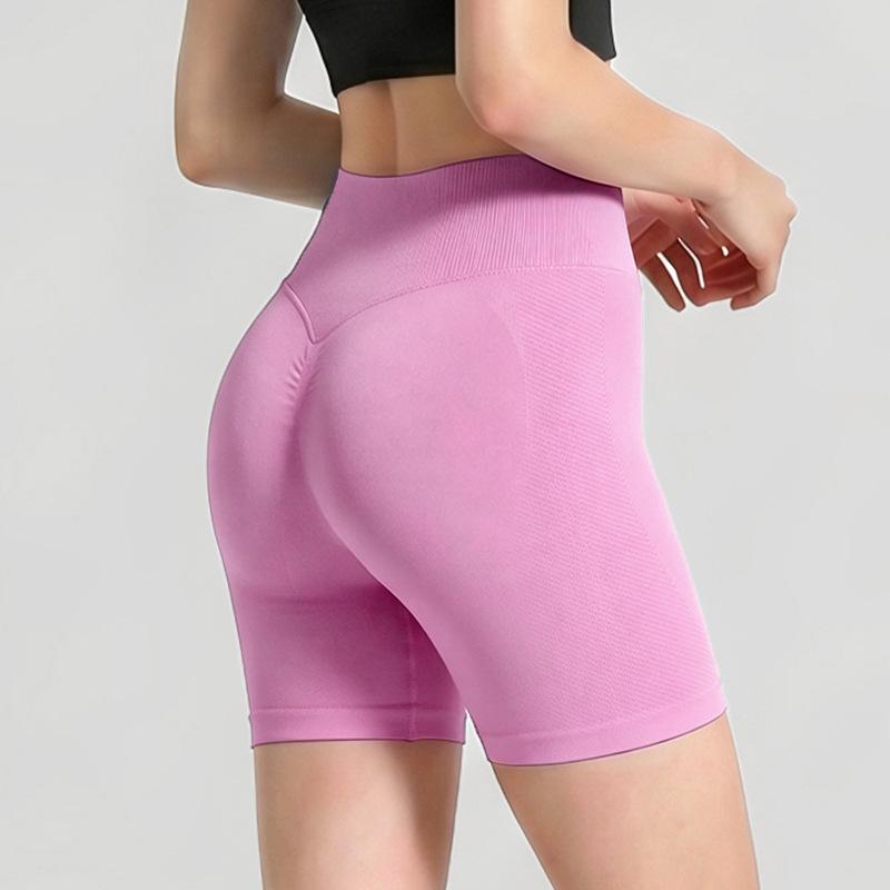 Cross Waist Yoga Shorts Peach Hip Fitness Shorts Hip Lift Women's High Waist Sports Shorts Women's Quick Drying Anti-light