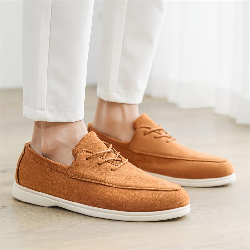 Fashion 2025 New Autumn Casual Flat Shoes Retro Slip-on Men Driving Shoes Suede Daily Laightweight Leisure Shoes Man's Soft Loafers