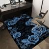 1 Stück Teppich mit Rosenmuster, rutschfeste Polyester-Bodenmatte für Büro, Schlafzimmer