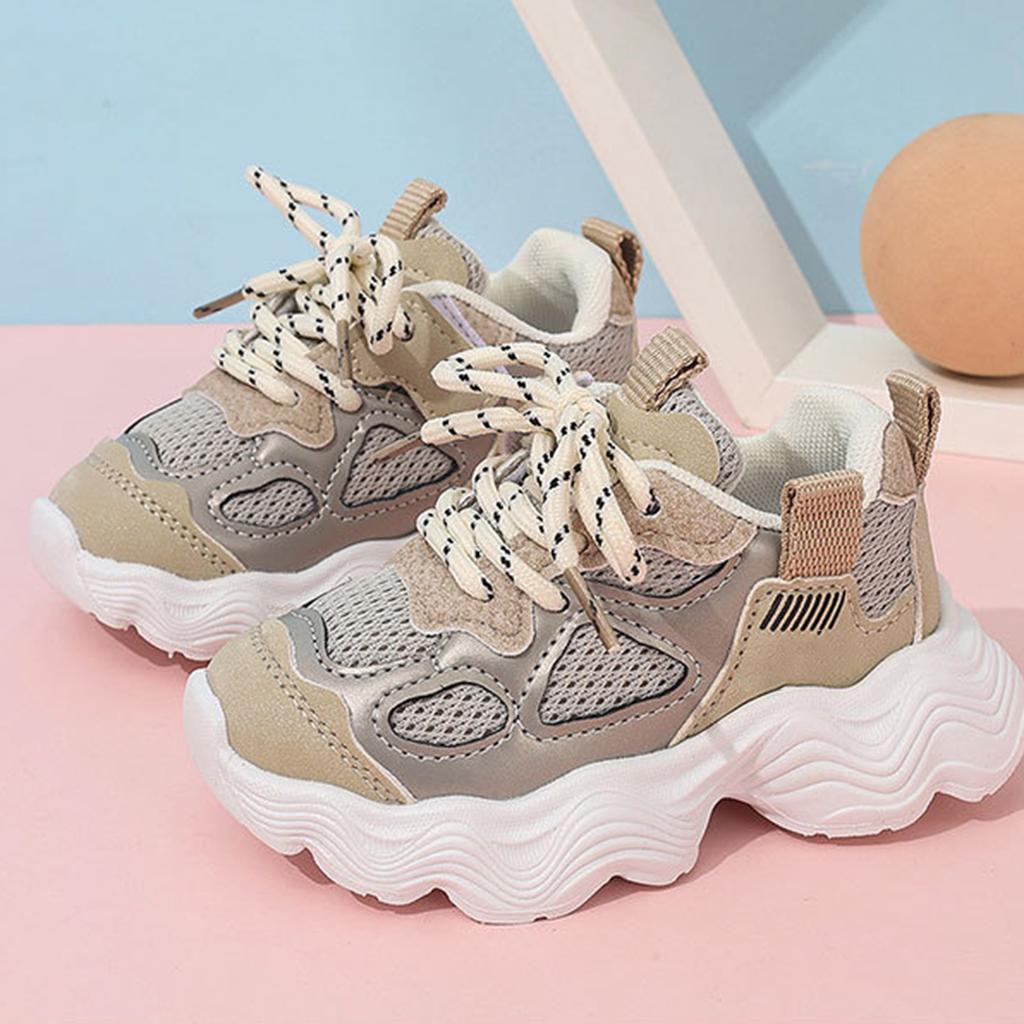 Children's Athletic Shoes Boys Girls Mesh Breathable Dad Sneakers Soft Sole Casual Footwear for Outdoor and Indoor Activities