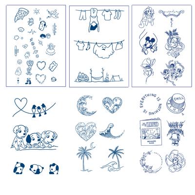 Boutique 38 Semi-permanent Real Tattoo Sticker Water Bomb Travel Tattoo Unisex, 1 Piece, Let's Chill