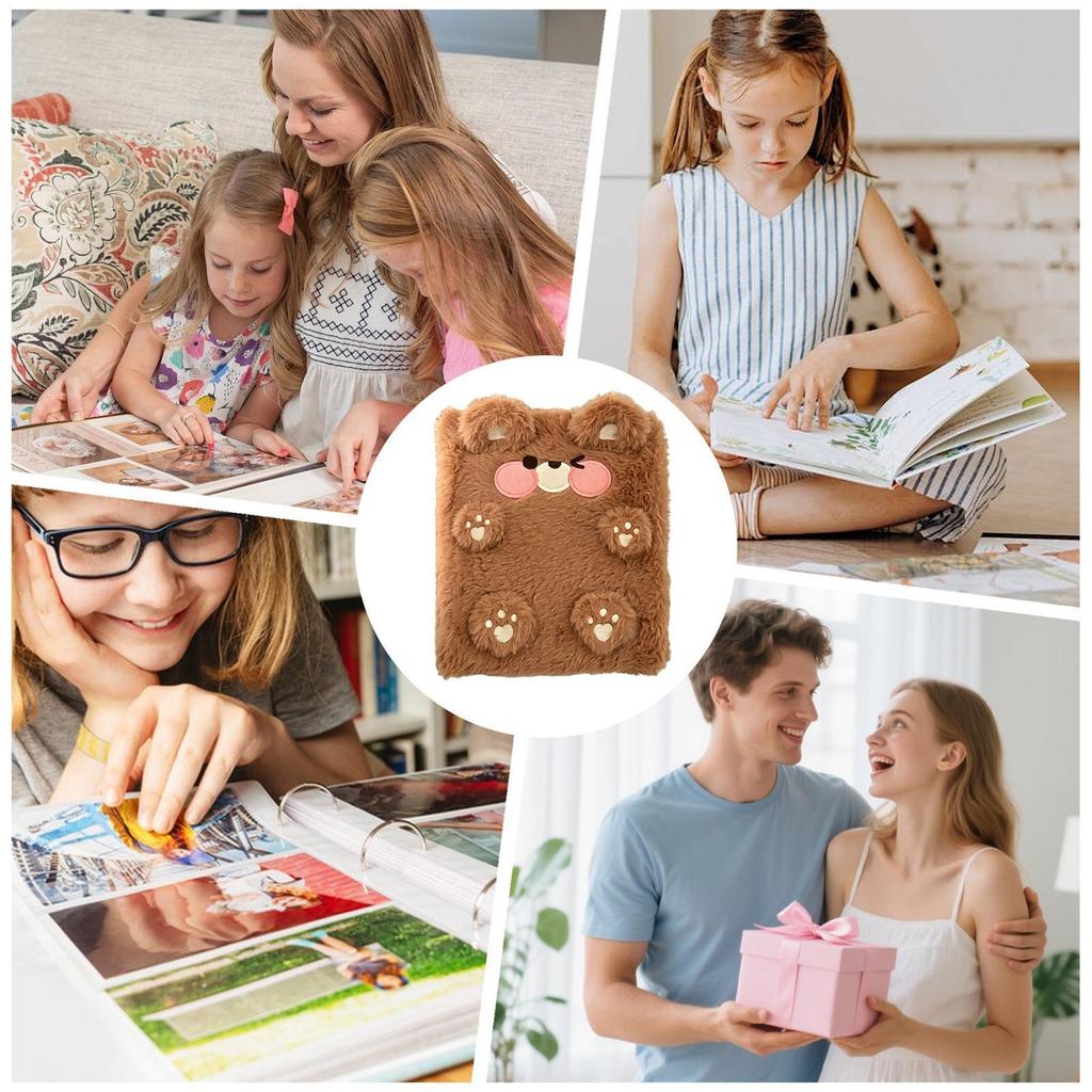 Photo Album A6 Cute Plush Portable Decor Cute Photocard Binder For Kids Family New Year Memorial Pregnancy Birth Grandparents