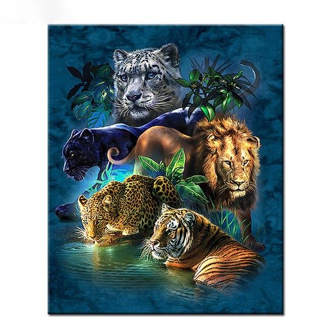 Scenery Diamond Embroidery 5D DIY Diamond Painting Tiger Full Square/Round Drill Mosaic Painting Cross Stitch Home Decoration
