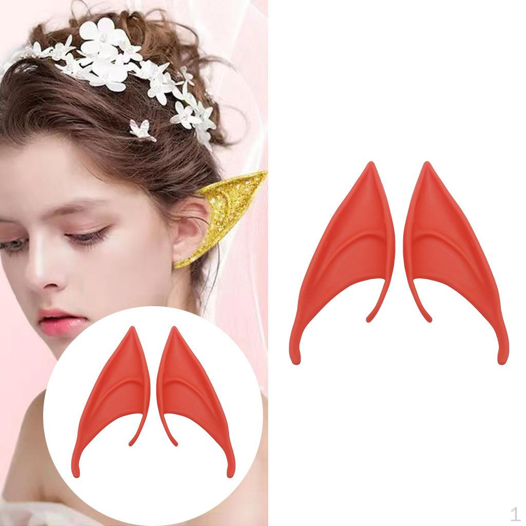Ears Pointed Elven Costume Masquerade Halloween Live Broadcast Props Red 12cm
