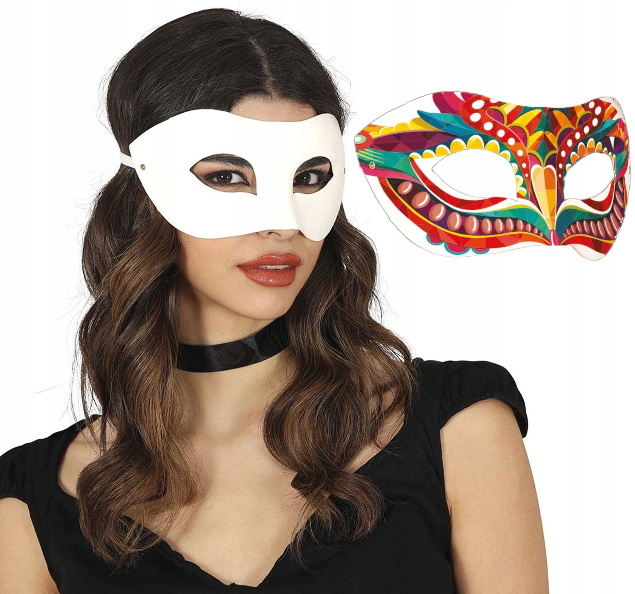 Masque Blanc Vénitien Carnaval Base Pour Peinture Personnelle Bricolage Bal