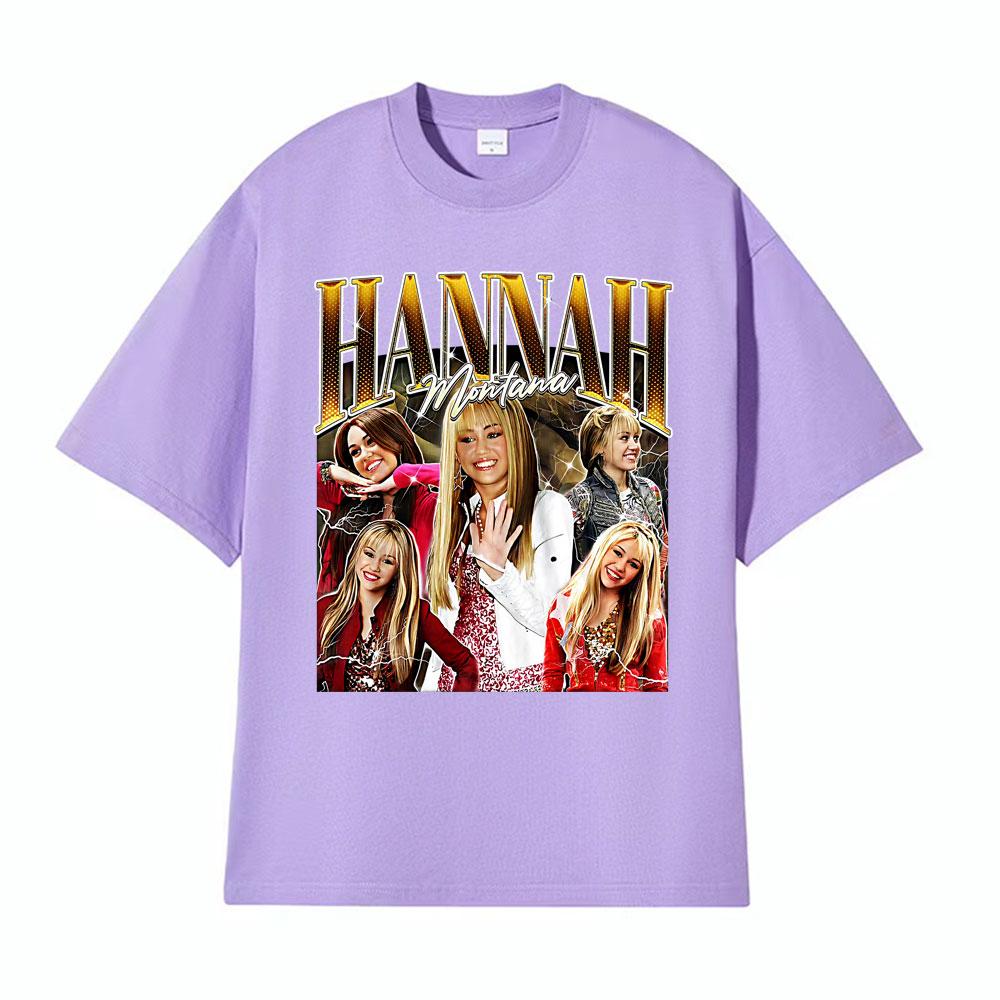 Hannah Montana Vintage Pop Graphic Tshirts Men Womens Clothing Fashion Aesthetic T Shirt ONeck 100 Cotton Tshirt Streetwear