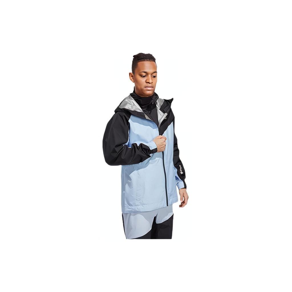 Adidas Logo Mountain Soft Shell Hooded Waterproof Windbreaker Men Jacket Light-Pink-Blue Black HU1115