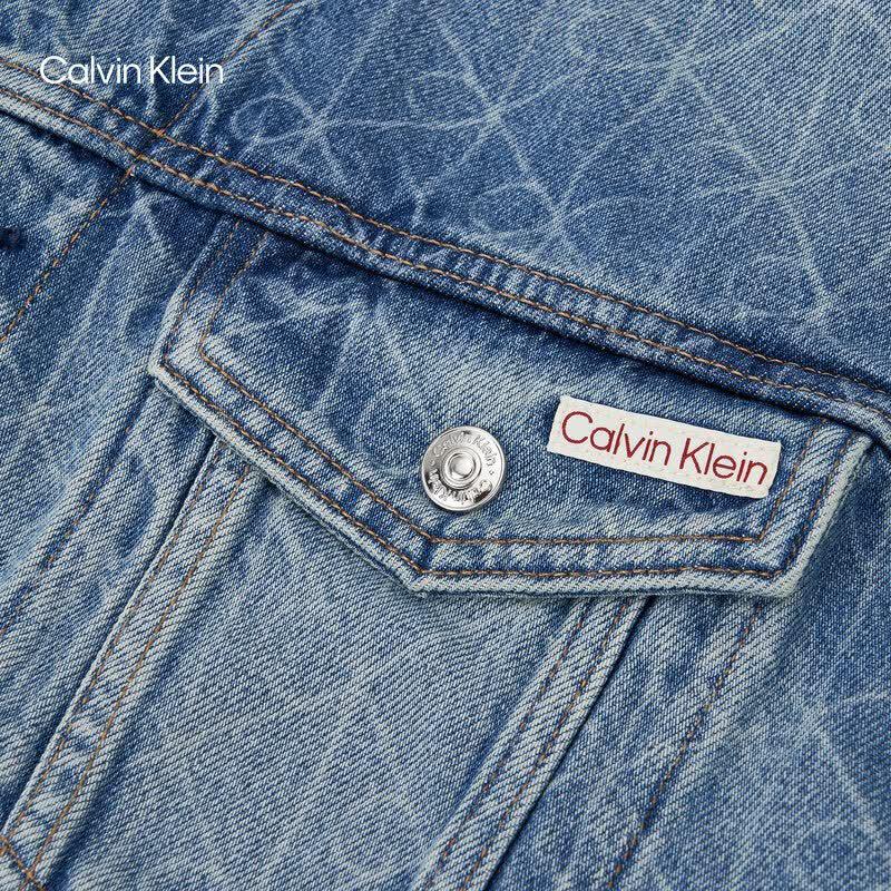 Calvin Klein Men's Signature Print Cotton Denim Jacket 4RH760G
