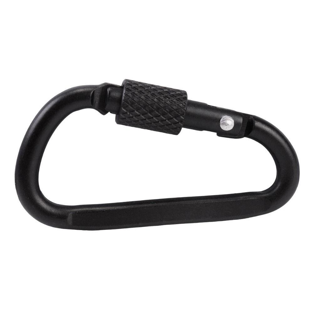 Aluminum Alloy Safety Buckle Keychain With Lock D-shape Carabiner Camping Hiking Hook