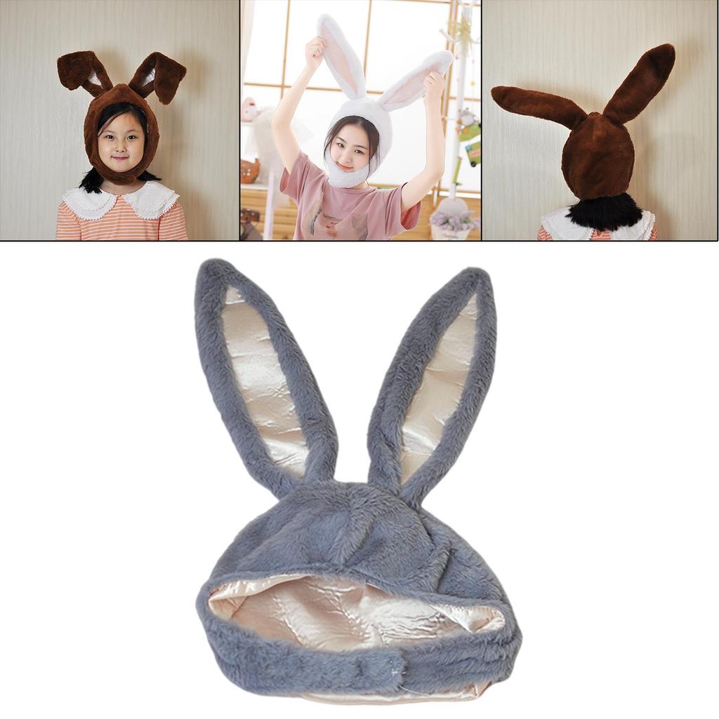 Cute Girls Hat Plush Rabbit Bunny Ears Hat Earflap Cap Kids Adults Warm Headgear Hats Party Costume Fancy Dress Headwear