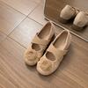 Retro Style Thick Heel Flower Women Mary Jane Shoes Ladies Casual Shallow Eelgant Round Toe Shoes