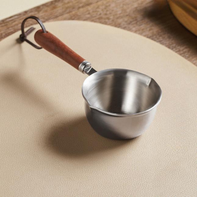 

Сковорода из нержавеющей стали премиум-класса для горячего масла, горячего соуса и плавления масла 150ml серебряный