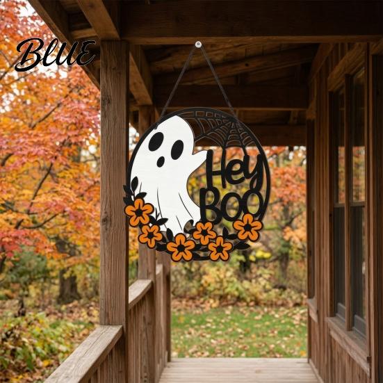 Halloween Door Sign Ghost Sign Cute Boo Hanger Spooky Gifts for Lovers Hanging Welcome Porch Yard Wall Home Party Decor Fall Seasonal Accents