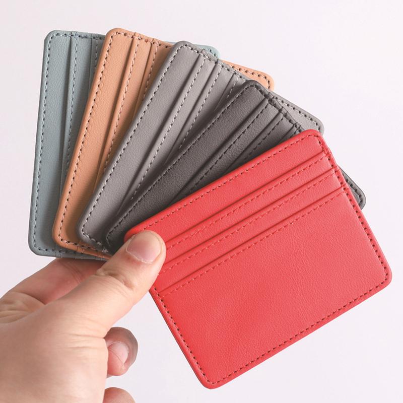 1Pc Pu Leather Id Card Holder Candy Color Bank Credit Card Box Multi Slot Slim Card Case Wallet Women Men Business Card Cover