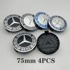 FNV4 Hot 2026 New For Benz 4PCS 75mm Car Wheel Center Logo Hub Cover For Mercedes Benz W204 205 A B C E S CLA CLK ML GLK GLA GLB GLC