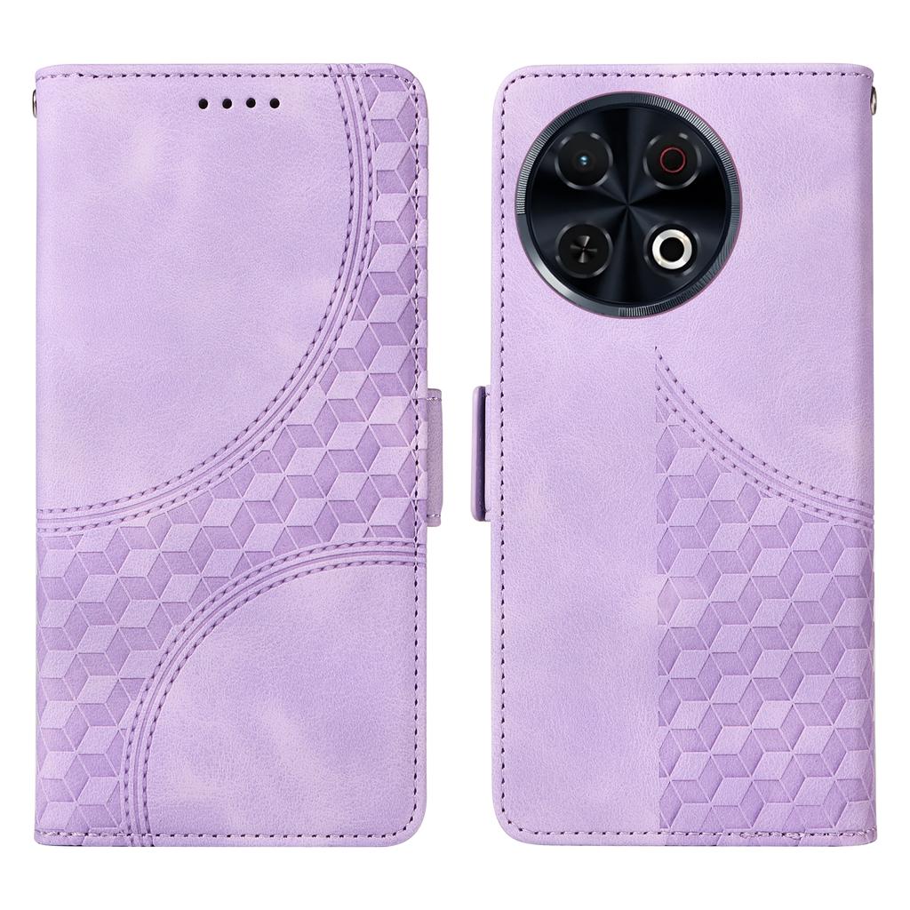 For TECNO Spark 30 Pro 4G Case PU Leather Phone Cover Rhombus Starry Imprinted