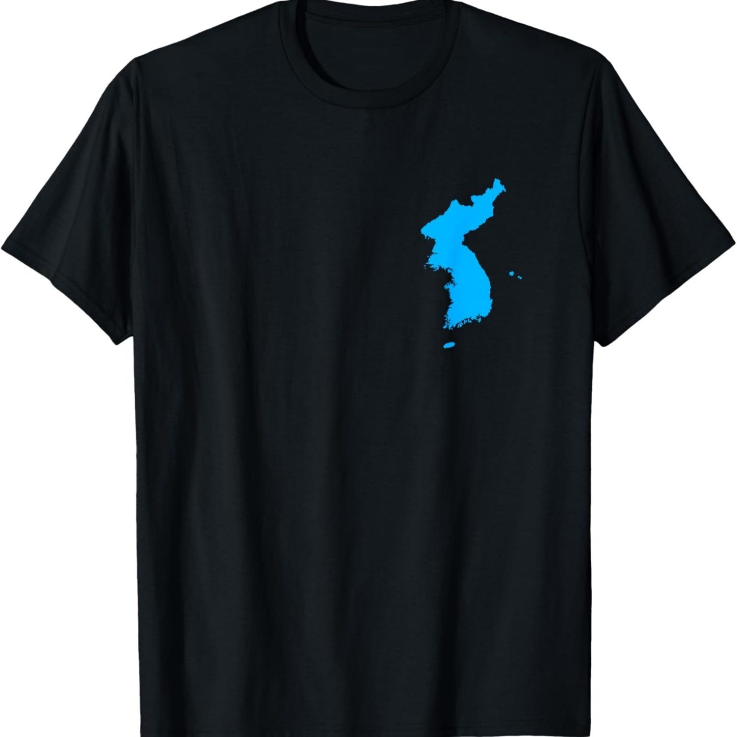 Korean Reunification Peninsula Map T-Shirt S чёрный