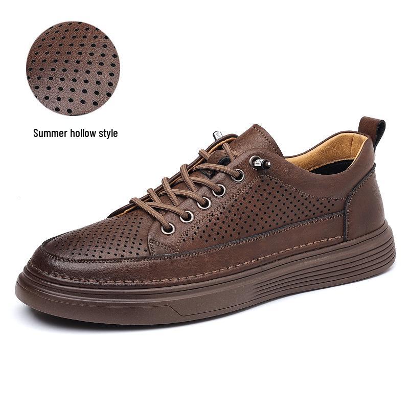 

Мужские перфорированные кожаные лоферы для вождения - Дышащая, повседневная и формальная летняя обувь 40