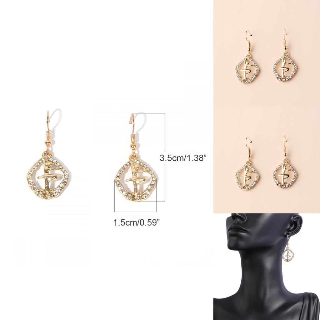 Fashion Trend Alloy Rhinestone Angel Dangle Earrings For Trendy Girls
