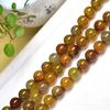 Yellow Dragon Agates Stone Natural Round Beads 15"Strand Smooth Loose Spacer Beads 4/6/8/10/12mm for Jewelry Making DIY Bracelets Accessories