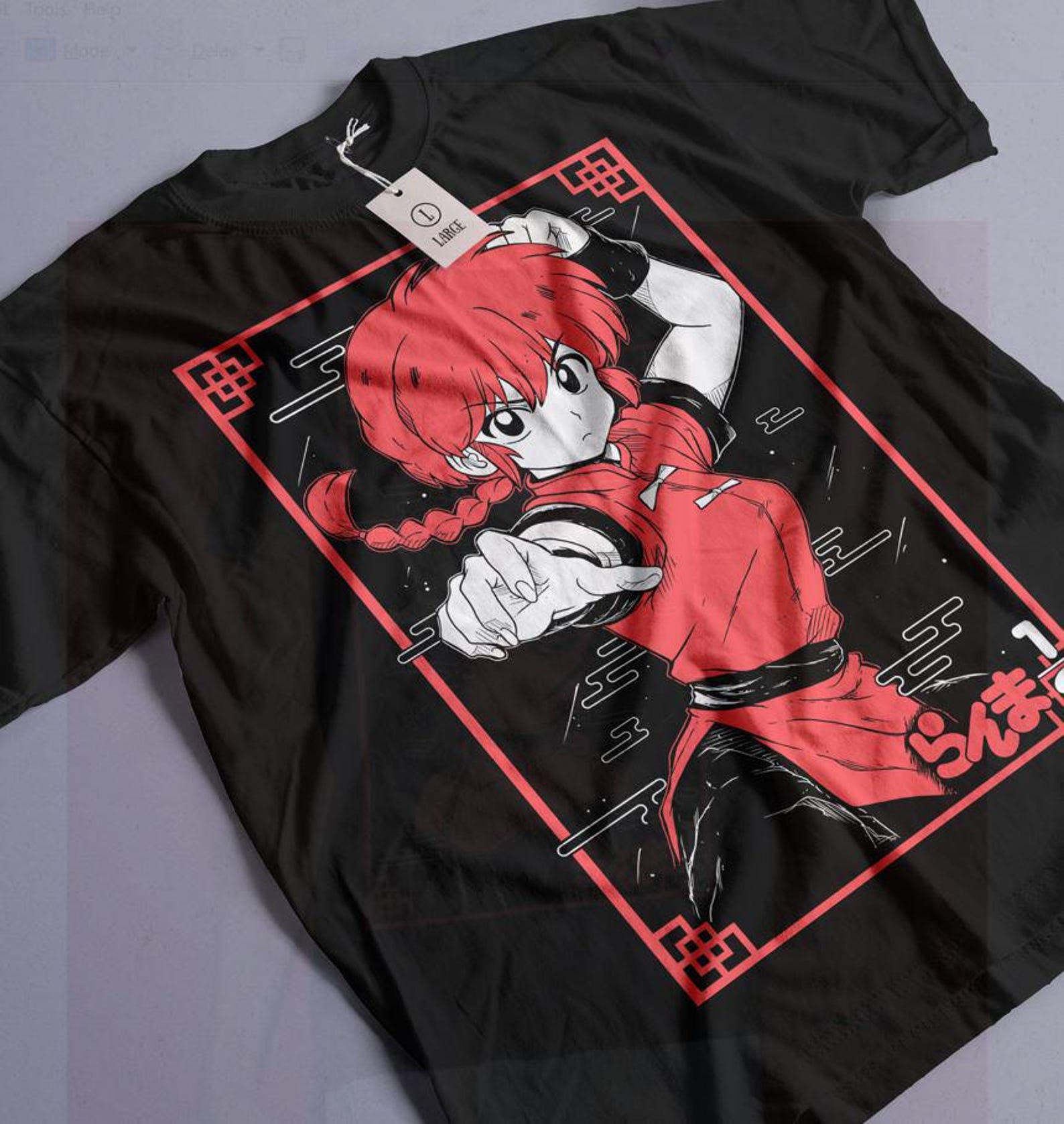 Unisex Ranma Saotome Anime T-Shirt, Genma Panda Manga Shirt 3XL