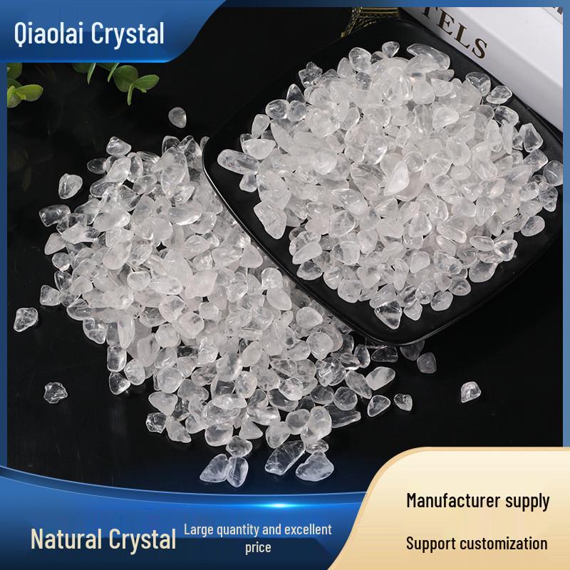 Natural White Crystal Crushed Stone for Landscaping, Demagnetizing, Aquarium & Flower Pot Use 3-5mm 1000g естественный