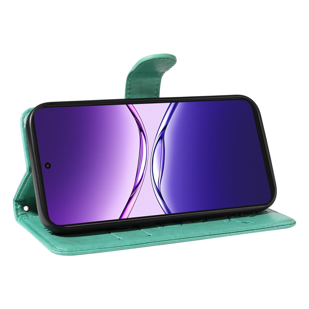 For Oppo A5 Energy 5G (China)/Oppo A5 Pro 4G (Global) PU Leather Cases Flower Pattern Wallet Stand Phone Cover with Strap