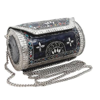 Kleine, handgefertigte Metalltasche, Münzgeldbörse, ethnische Brauttasche, Kindertasche, Party-Clutch
