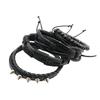 Pack of 4 Punk Styles Leather Bracelets With Metal Studs Braided Designs Adjustable Closure for Men Women Gift Set