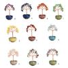 Gemstones Bonsais Tree Miniature Crystal Money Tree Ornament for Fengshuis Enthusiasts Seek Wealth and Positive Energy